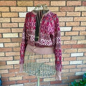 Ultra soft, thick, warm knit cardigan with gold metallic accents